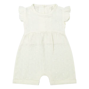 Jumpsuit Ginny Ss - Woven White Embroidery  - Riffle Amsterdam