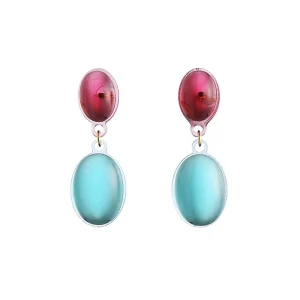 Bolle Doppio Earrings Pink-Turqouise│Corsari Jewels