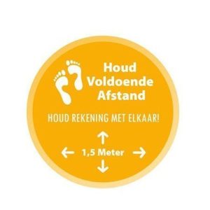 Corona Stikker 30cm. “Houd voldoende afstand”