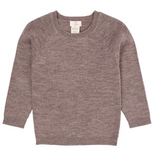 Merino wol classic rib blouse - Natural Melange