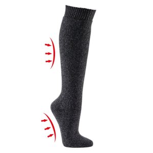 Thermo badstof kniehoge sokken met wol (3 paar)